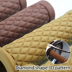 Motorcycle Nonslip Rubber Hand Grips for 7/8 Inch 22mm/24mm Handles, Light Brown
