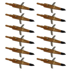 12Pcs Golden Swhacker Broadheads 100 Grain 1.75″ Cut Compound Bow Crossbow Tips