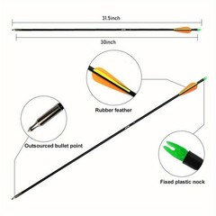 52″ RTH Recurve Bow and Arrow Set Archery for Beginner Outdoor Hunting Play Gift