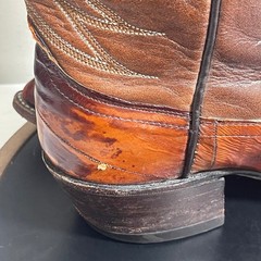 Dan Post Boots Men 9.5 Brown Eel Skin Leather Western Cowboy Snip Toe Exotic