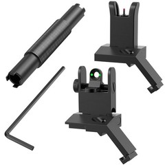 Iron Sights 45 Degree Offset Flip Up Sights with Red Green Fiber Optic Dots,F…