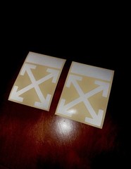 2x “Off White” sticker decal in Reflective White Grey