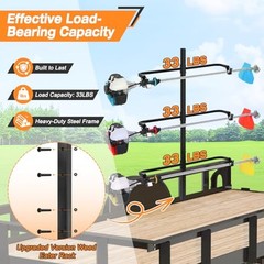 3 Place Weed Eater Rack, Mount On Landscape Truck Trailer Enclosed Carbon Black