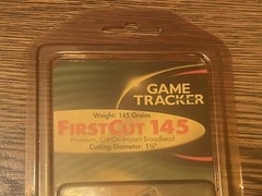 Vintage Game Tracker FirstCut 145 Premium Cut-On-Impact Broadheads NOS 3 Pack