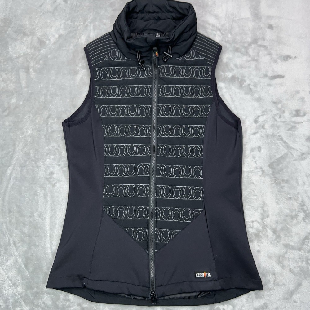 KERRITS Riding Vest Women’s Small Black Puffer Horse Equestrian Performance Zip