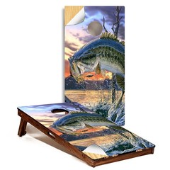 Cornhole Board Wrap GRAPHIX Express – Fish C220 Bass Fishing – Laminated Weather