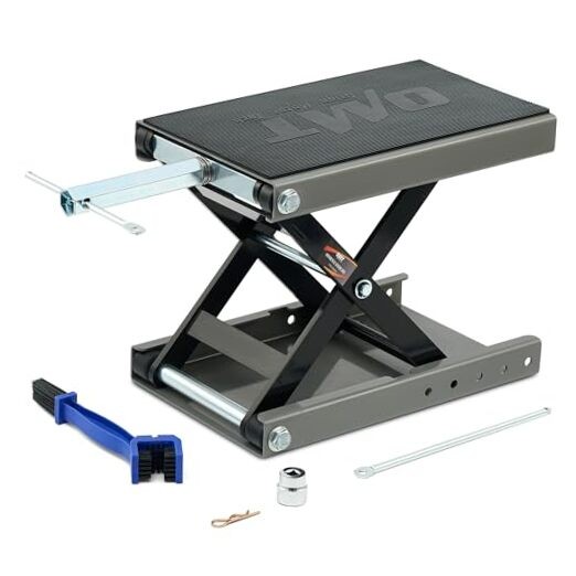 Motorcycle Lift, 1100lb Motorcycle Scissor Lift Jack with Wide Deck T Grey