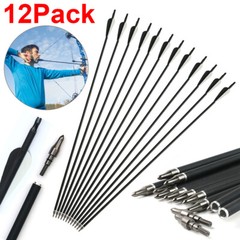 12Pcs 32in Carbon Arrows Archery Hunting Shooting SP500 For Compound/Recurve Bow