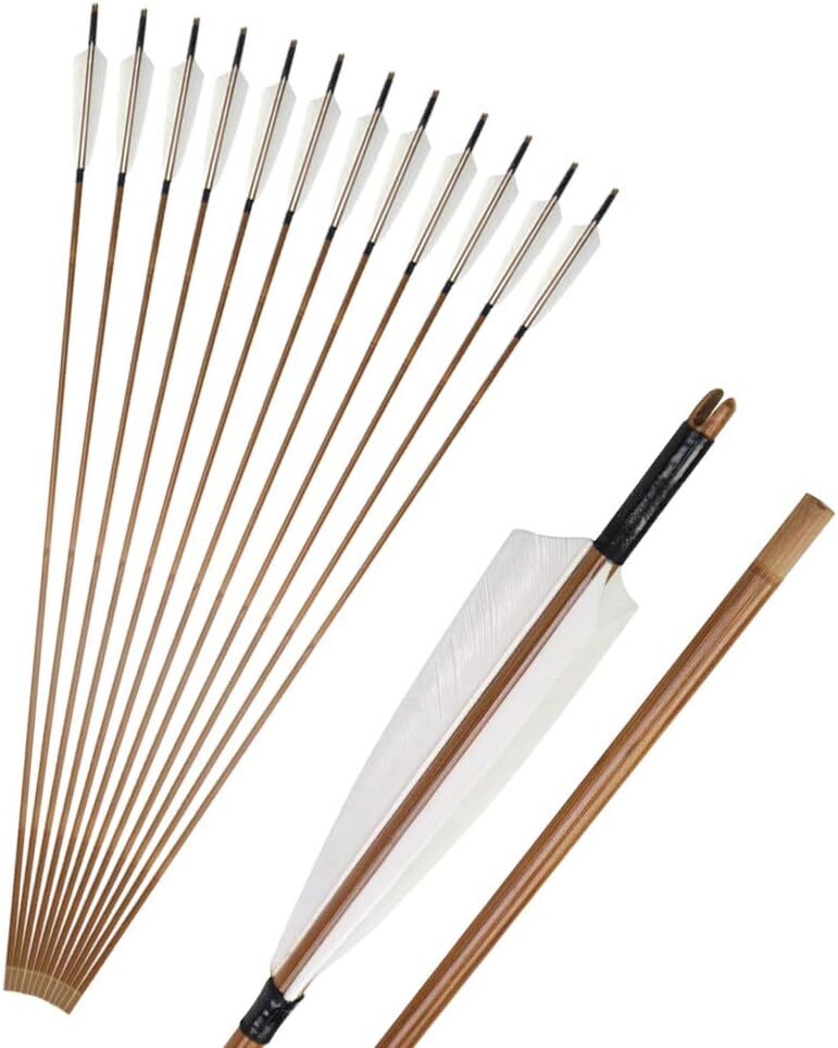 Hunting Arrows Shaft Nature Feather for Archery Hunting Arrow (12p)