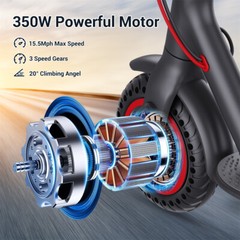 350W Adult Foldable Electric Scooter 15mph Max Speed Motor 8.5″ Tires 20M Range