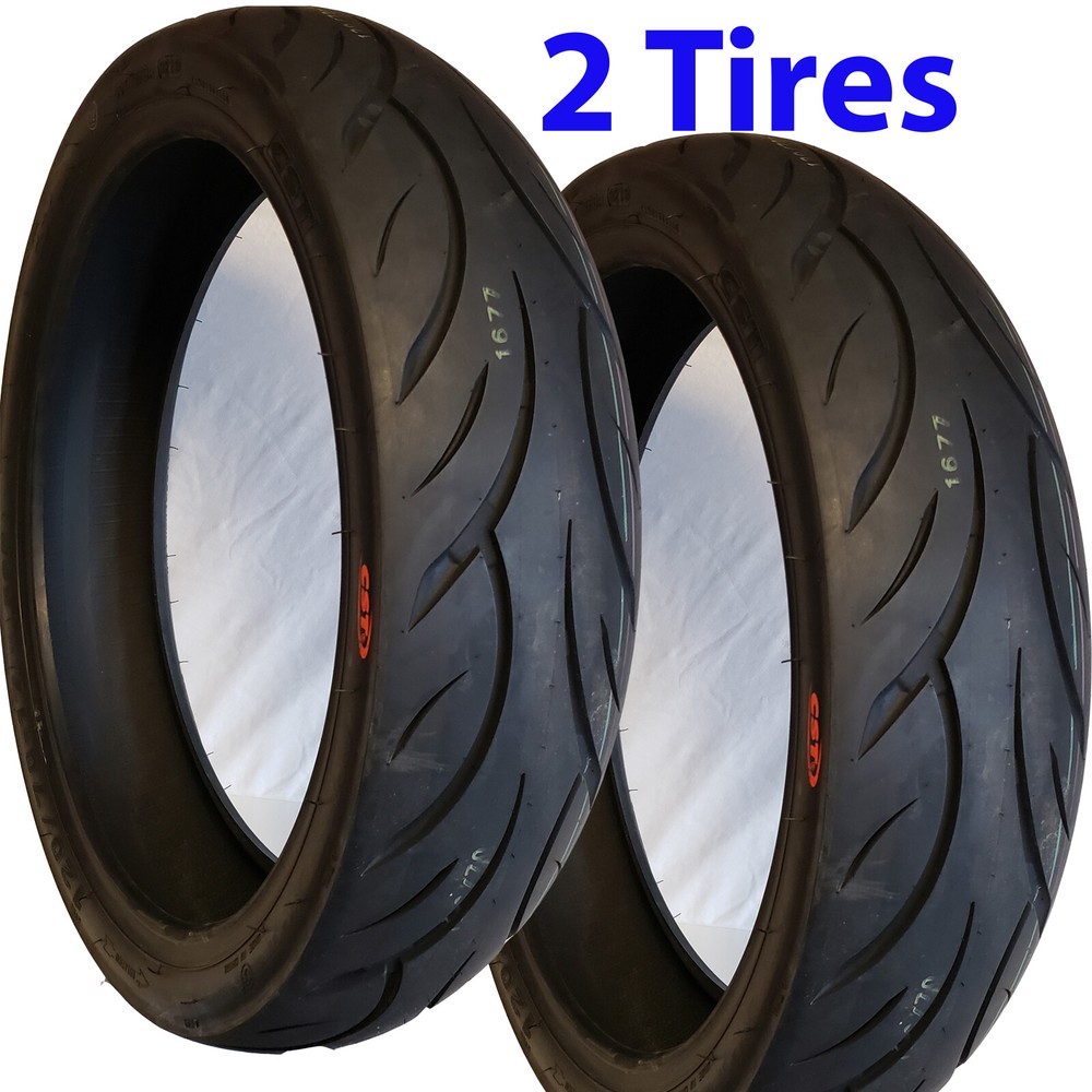 2 120/70-17 Motorcycle Moped Scooter TIREs CST CM620 Street Tread 4ply TubeLess