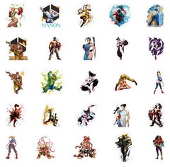 25 Piece Mix Lot 2” Street Fighter Game Stickers, Water Bottle Decal