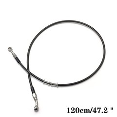 AN3 M10 Black Stainless Steel Braided Motorcycle Brake Line Oil Hose 120 cm