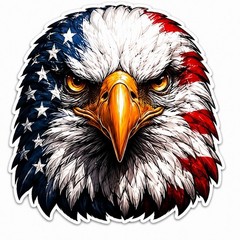 Bald Eagle American Flag Sticker fishing USA Patriot Sticker Boat Car Bumper