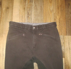 TUFFRIDER mens SZ 34 black COTTON FULL SEAT equestrian riding pants/breeches