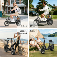 14″ Foldable Electric Scooter for Adults 1000W 25MPH 45Miles E Scooter with Seat
