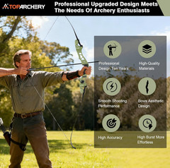 62″ ILF Bow RH 25-60lbs Takedown Recurve Bow for Competition/Athletic/Hunting