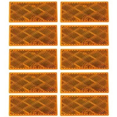 10x Amber Class A 80mm x 35mm 3.14″ x 1.4″ Rectangular Reflector 10X AMBER