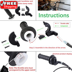 22Mm Twist Throttle Accelerator Handle Grips, 50 90 110 125Cc Pit Bike Dirtbike