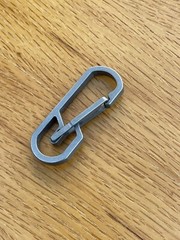 Titanium Carabiner Clip, EDC Keychain, Key Ring, Silver/Grey, 2.55in/65mm Length