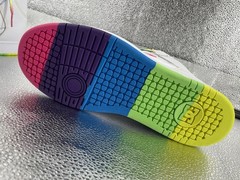 DC Unisex woman’s White Multicolor High Top Sneakers Rainbow Laces Size 10