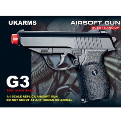 UKARMS G3 German Compact Metal Spring Pistol 255 fps – Black