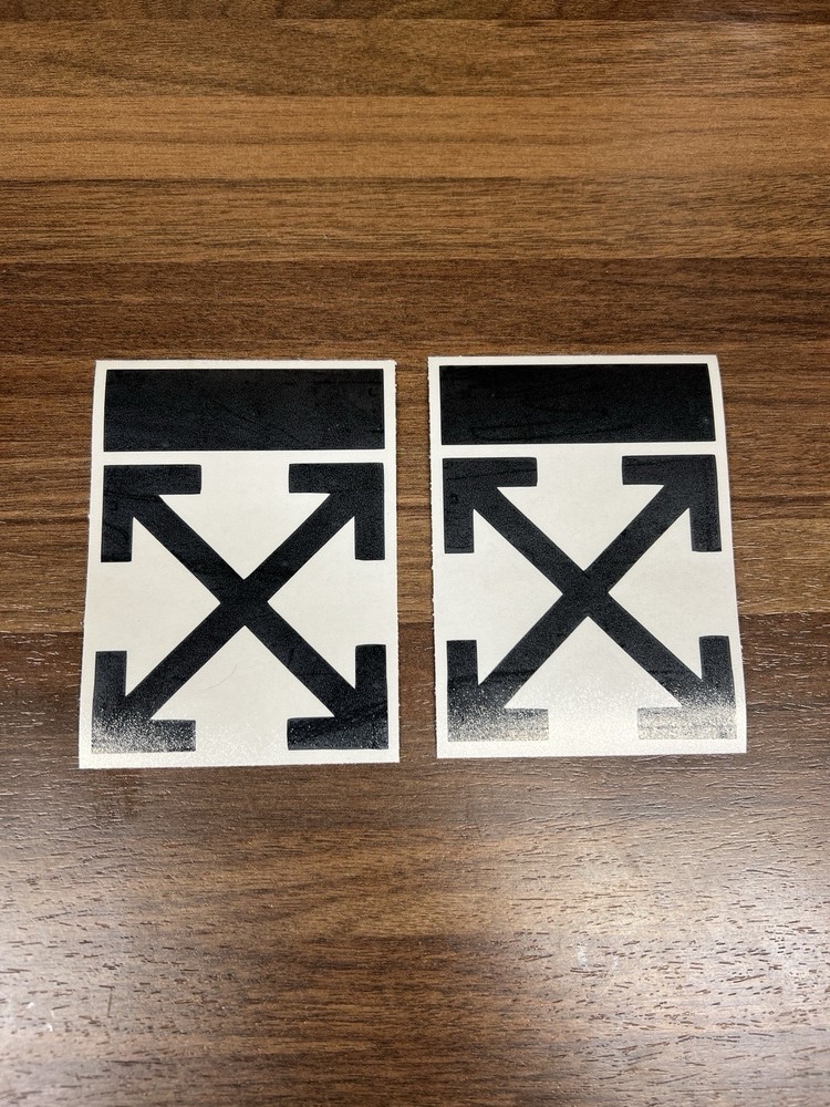 2x “Off White” sticker decal in black