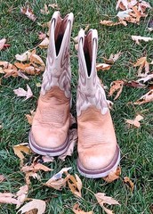 ROPER Western Boots 7 JK Brown Leather Two Tone Embroidered Made in Spain