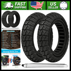 10×2.75 Solid Tire for Electric Scooter, 2-Pack, Black