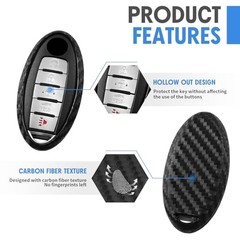Key Fob Case Carbon Fiber Type-B Uni Button BU Carbon Fiber Black (1 Pc)