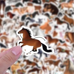 Horse Stickers for Kids Teens Adults, 60Pcs Cartoon Horse Riding Stickers for Wa