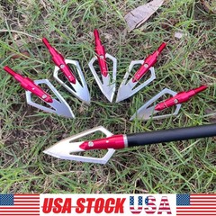 6/12pcs Hunting 100 Grain Broadheads Arrowheads for Outdoor Hunting Shooting