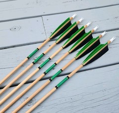 Half Dz 11/32 Cedar Arrows 31″ RW Fletch 5″ 30-40# With 125gn Field Points
