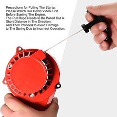 Alloy Pull Start Recoil Starter with Flywheel Replacement for 2 Stroke Red