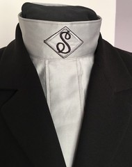 English Hunt Seat Ratcatcher White Show Bib Dickie With Personalized Collar