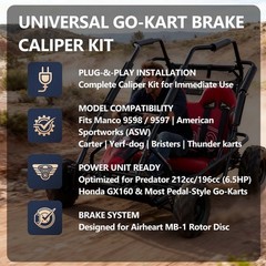Go Kart Mechanical Brake Caliper with Bracket for Rotor Disc Go Kart Fun Cart