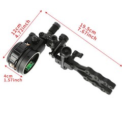 TX1550 Compound Bow Sight 4X 6X 8X Lens 5-Pin 0.019» Optical Fiber Bow Hunting