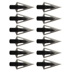 Traditional Wooden Arrow Specific Hunting Broadheads – 12pcs 135 Grain, 0.35″…