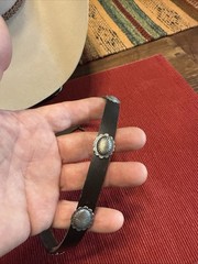 Native American Sterling Silver Concho Style Hat Band