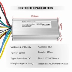 24V 36V 48V Ebike Controller Kit 500W 25A Brushless Motor Controller and Ebik…