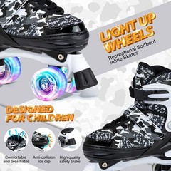 Roller Skates for Girls Womens Boys Ages 8-12 Adjustable Kids Youth Teens Rol…