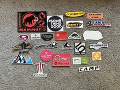 28 Climb Climbing Stickers #28B Patagonia Petzl Camp Evolv Mammut, Misty Mtn