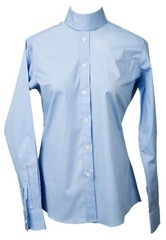 Devon Aire English Horse Blue Long Sleeve Hunter Show Shirt w/ Choker Womens