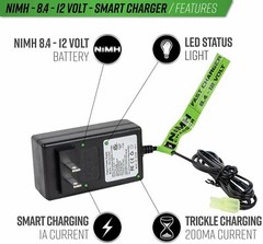 Power Kit – V Energy NiMH 9.6v 1600mAh Split Airsoft Battery & 1A Smart Charger