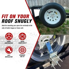 FIERYRED Trailer Spare Tire Mount,120LBS Spare Tire Carrier for Trailer,Utili…
