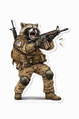 Raccoon Tactical Military Army M-16 Ranger Sticker AR-15 Decal Death Navy