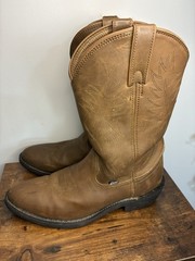 Justin Western Boots Brown Leather Upper JB1100 US 11D Men Equestrian Style