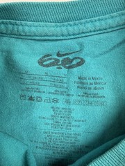 Nike Shirt Womens Medium Blue Bubble Swoosh Logo Graphic Tee Tagless Sports Top