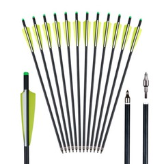 12PCS 20» Carbon Crossbow Bolts Crossbow Arrows 100 Grain Broadheads Hunting