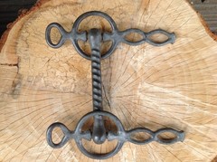 Antique iron twisted driving horse bit, 100+ years old, good condition